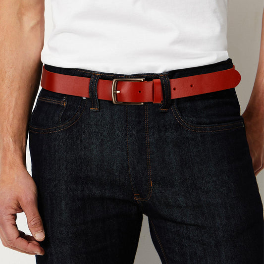 30 mm Gürtel Spaltleder Modell EH310-SL-Rot