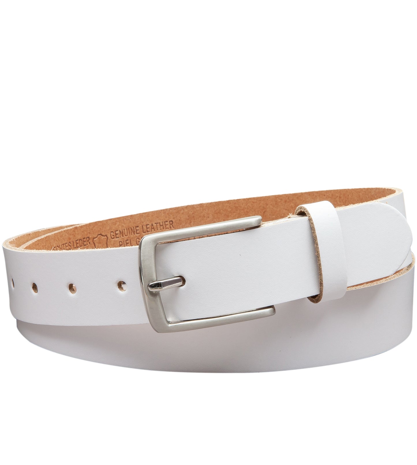 30 mm Gürtel Spaltleder Modell EH311-SL-Weiss