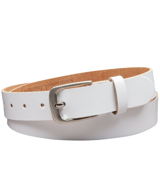 30 mm Gürtel Spaltleder Modell EH317-SL-Weiss