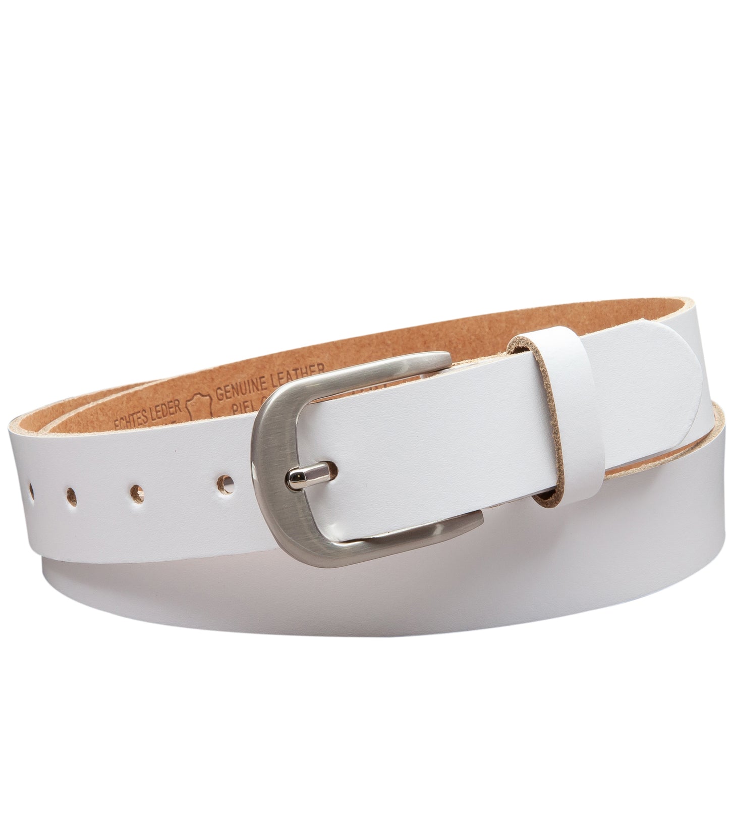 30 mm Gürtel Spaltleder Modell EH323-SL-Weiss