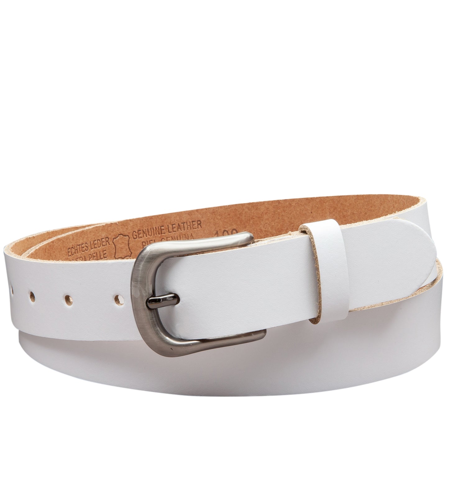 30 mm Gürtel Spaltleder Modell EH324-SL-Weiss