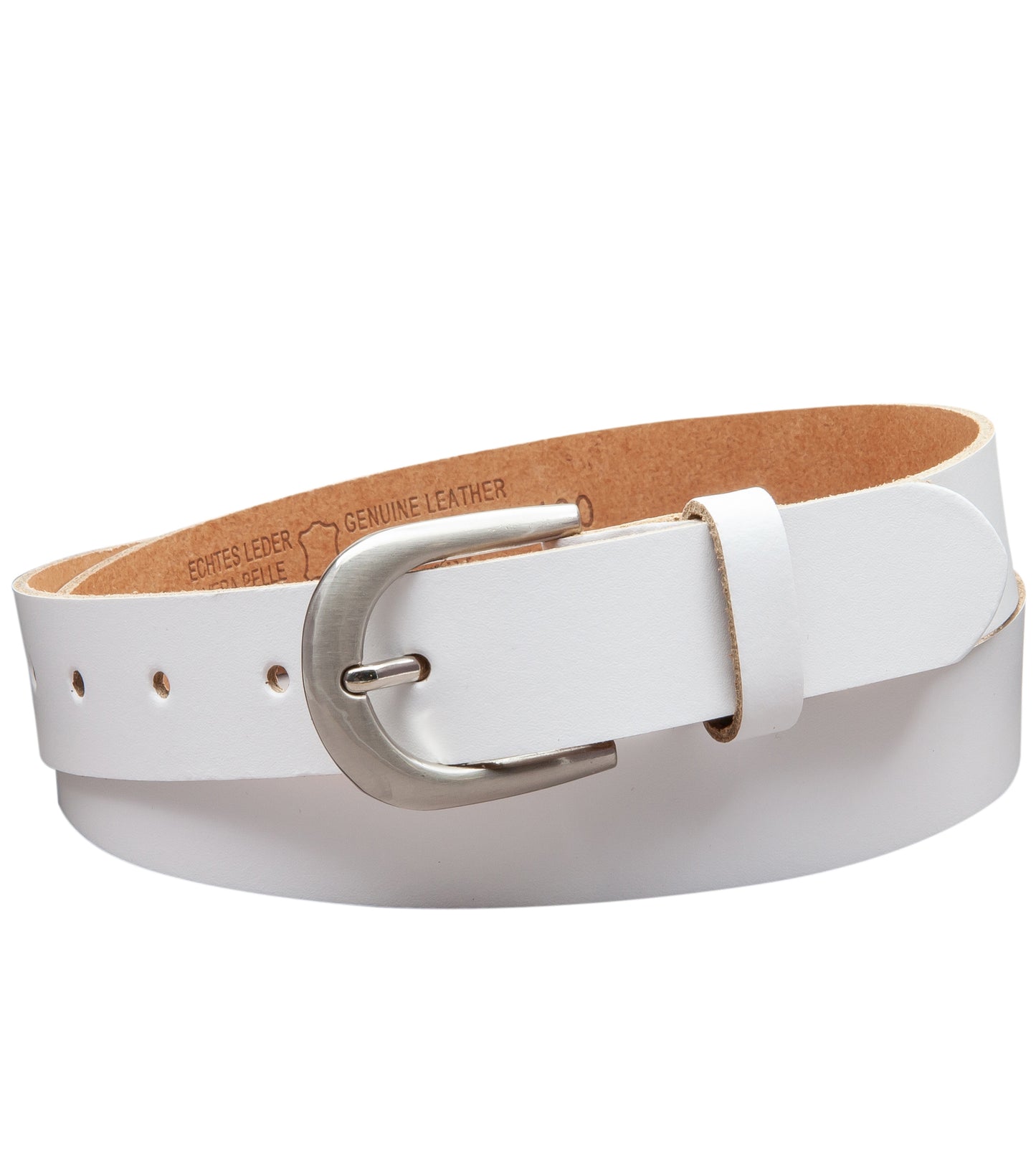 30 mm Gürtel Spaltleder Modell EH38-SL-Weiss