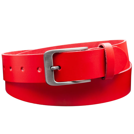 35 mm Gürtel Spaltleder Modell EH411-SL-Rot