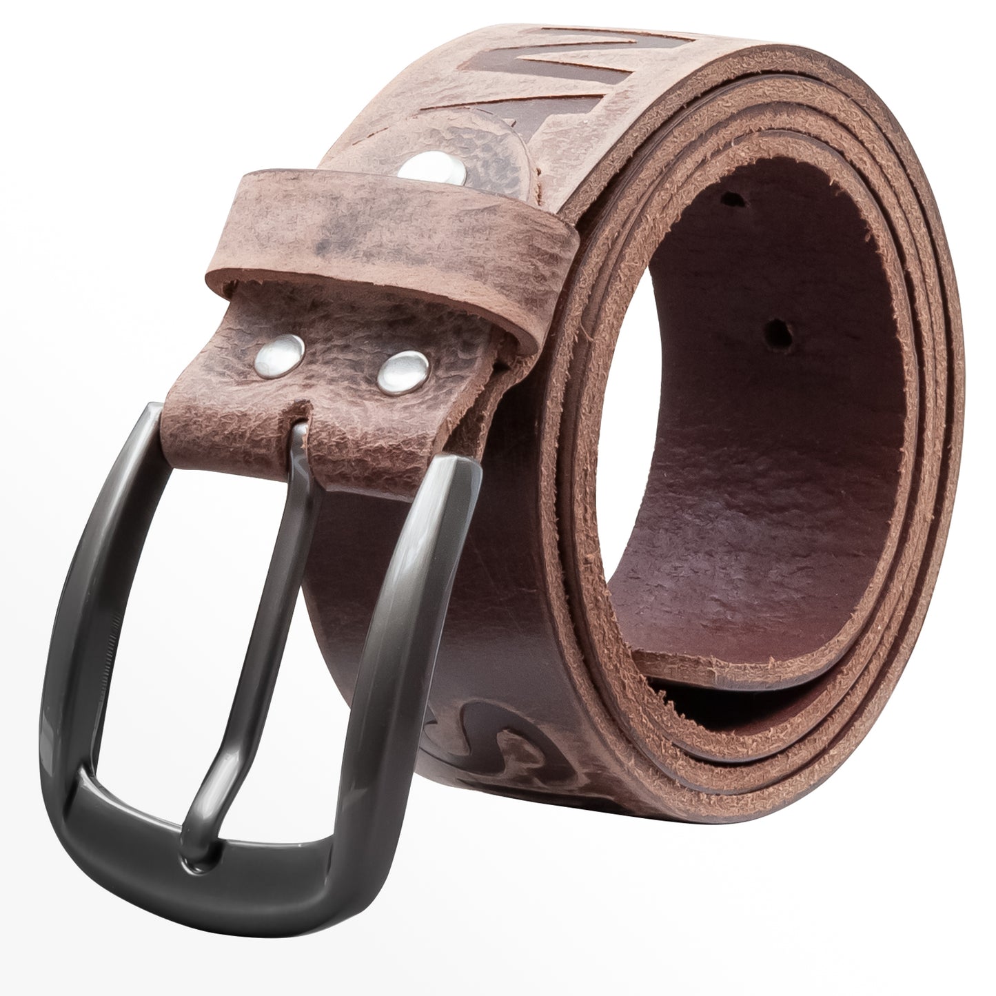 40 mm Gürtel Aufruck Leder Modell EH525-AD-Dunkelbraun