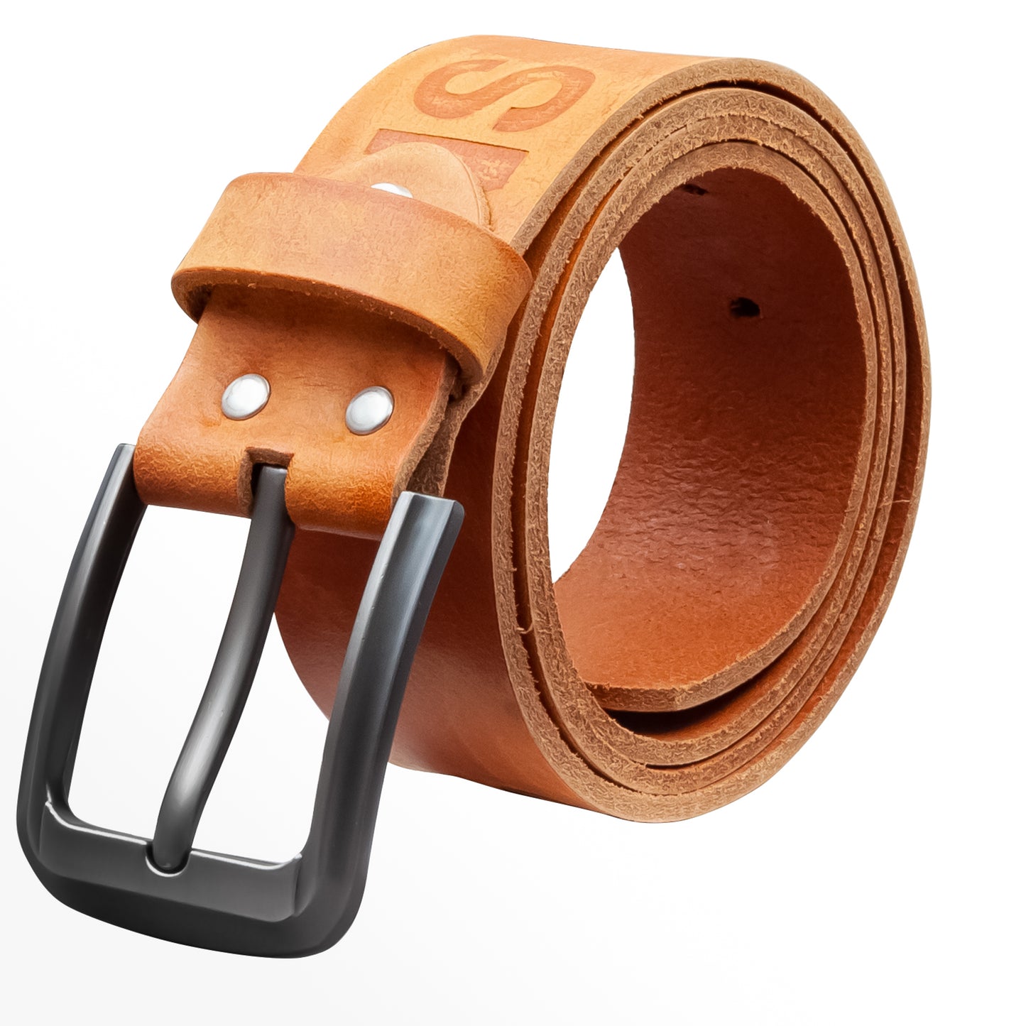 40 mm Gürtel Aufruck Leder Modell EH55-AD-Cognac