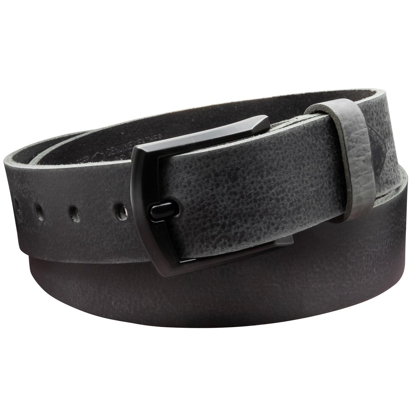 40 mm Gürtel Geschliffenes Leder Modell EH59-GE-Schwarz